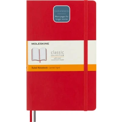 Image de Carnet ligné augmenté Moleskine Classique Grand Format Couverture Souple Rouge Ecarlate