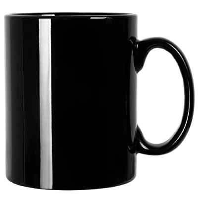 Afbeelding van 600 ml extra grote keramische koffiemok, M017 klassieke porseleinen Boss super kop theekop met handvat voor kantoor en thuis, zwart