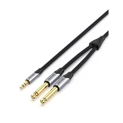 Afbeelding van VENTION 3,5 mm jack naar dual 6,35 mono Y audio splitter kabel dubbele stekker stereo voor mixer, gitaar, recorder, versterker, computer