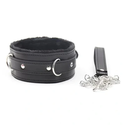 Afbeelding van Fetish Addict Halsband met Ketting Zwart