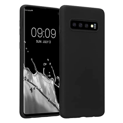 Afbeelding van kwmobile telefoonhoesje geschikt voor Samsung Galaxy S10 Hoesje met siliconen coating Smartphone case in zwart