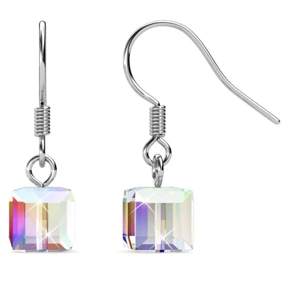 Afbeelding van Yolora Dames Oorbellen met Kalpa Camaka Kristallen Zilverkleurig 18K Witgoud Verguld Vrouwen Oorhangers Zilver Sieraden Geschenkdoos Luxe Giftbox Cadeau doos Mooie Cadeauverpakking Exclusieve Geschenkverpakking Moederdag Cadeautje