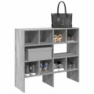 Afbeelding van vidaXL Schoenenrekken 2 st stapelbaar 89,5x30x40 cm grijs sonoma eiken