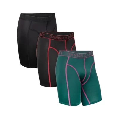 Afbeelding van DANISH ENDURANCE Set van 3 sportboxershorts voor heren, ademend, zacht, anti wrijving, met normale of lange pijpen