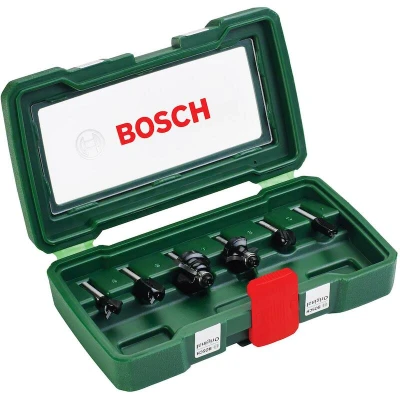 Afbeelding van BOSCH 2607019464 HM houtfrezenset 6mm in kunststof doos 6 delig