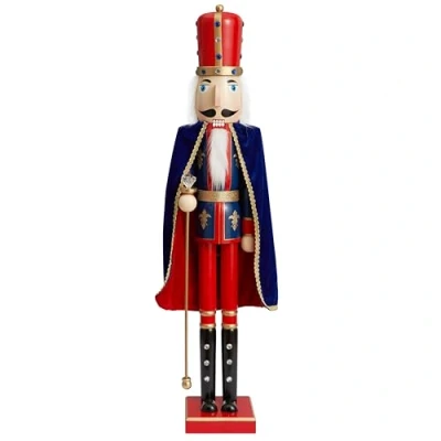 Afbeelding van THE TWIDDLERS Reusachtige Houten Kerst Notenkraker Koning (120cm) feestelijke kleuren Premium handgemaakte klassieke traditionele ornament gemaakt van dennenhout