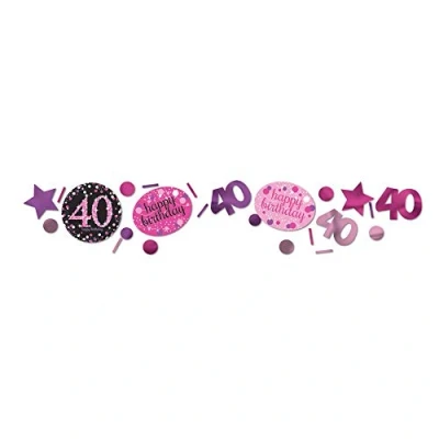 Afbeelding van Confetti 40 jaar Sparkling Zwart Roze 34 gram