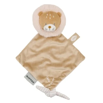 Afbeelding van Nattou FLO, ERNEST &amp; OLI Mini Knuffeldoekje Leeuw 19 cm Bruin