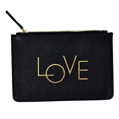 Afbeelding van Draeger Love tas met ritssluiting voor make up, lippenstift, potloden, ideaal als cadeau verjaardag, alle gelegenheden