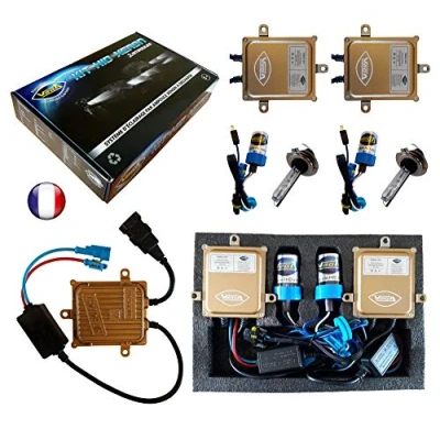 Afbeelding van VEGA HID Xenon Kit Frans merk H7 8000 K 55 W Slim DSP AC lampen met metalen voet