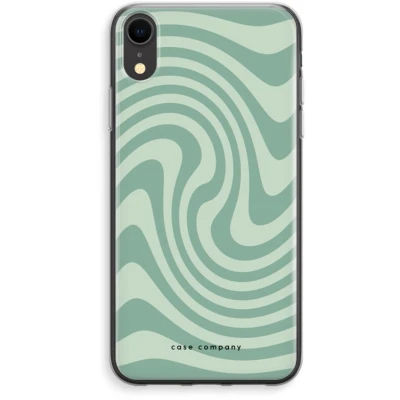 Afbeelding van Case Company® hoesje geschikt voor iPhone XR Swirl Groen Soft Cover Telefoonhoesje Bescherming aan alle Kanten en Schermrand