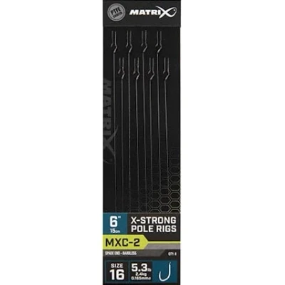 Afbeelding van Matrix Onderlijn MXC 2 X Strong Pole Rigs 6 (15cm) Spade End Barbless Maat : Haak 16