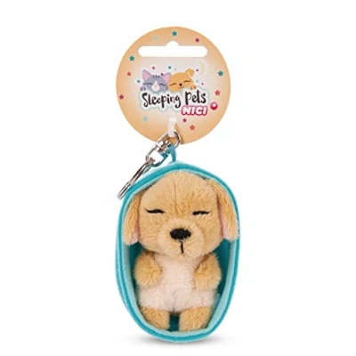 Afbeelding van NICI Sleeping Pets karamel hond sleutelhanger 8 cm