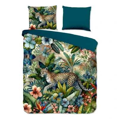 Afbeelding van Pure Dekbedovertrek &quot;luipaard met bladeren&quot; Multi (240x200/220 cm) Microfiber