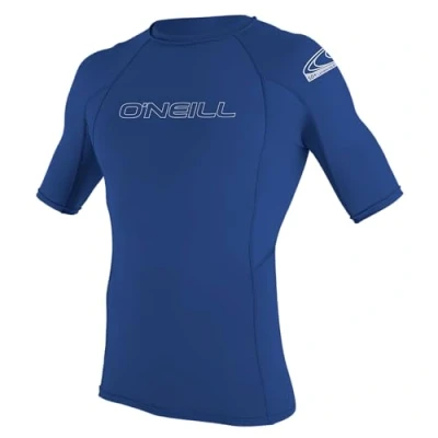 Afbeelding van O&#039;Neill Basic Skins S/S Crew Surfshirt Maat L Mannen blauw/wit