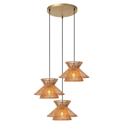 Afbeelding van Lucide TASMAN Hanglamp 3xE27 Naturel