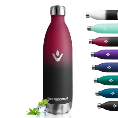 Afbeelding van 1 liter thermosfles, dubbelwandig, roestvrijstalen fles, BPA vrije druppelvrije eenvoudig te bedienen en reinigen, thermosfles voor school, kinderen, volwassenen, sport