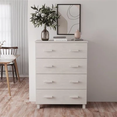 Afbeelding van Dressoir HAMAR 90x40x103,5 cm massief grenenhout wit