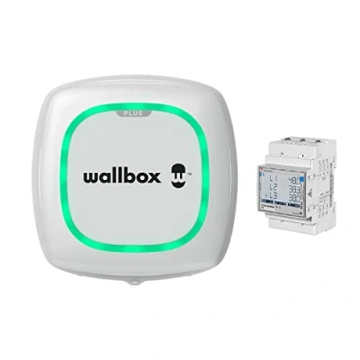 Afbeelding van Wallbox Pulsar Plus oplader voor elektrische voertuigen (22 kW, 5 meter, type 2, wifi, bluetooth, OCPP, binnen/buiten) wit + driefasige Power Boost