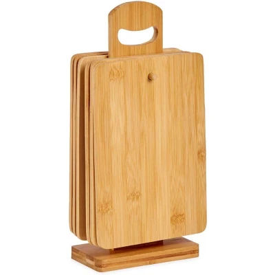 Afbeelding van Set Snijplank Met steun Bruin Bamboe (6 Onderdelen) (21 x 14 0,8 cm)