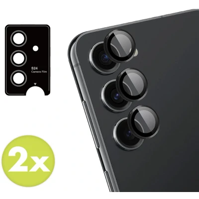 Afbeelding van iMoshion Camera lens Screen protector Geschikt voor Samsung Galaxy S24 2 Pack Zwart