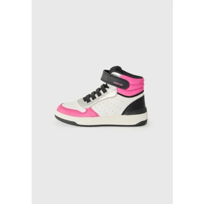 Afbeelding van Geox Washiba Sneakers hoog voor kinderen, Maat: 35, White/fuchsia Imitatieleer/ textiel
