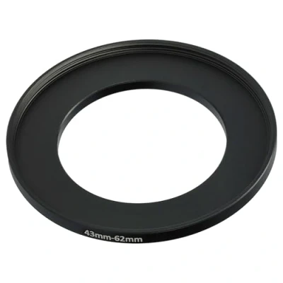 Afbeelding van vhbw Step Up filteradapter voor cameralens, 43 mm tot 62 mm, metaal, zwart