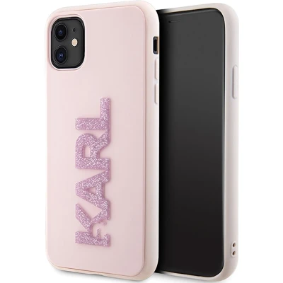 Afbeelding van iPhone 11/XR Backcase hoesje Karl Lagerfeld Effen Roze TPU (Zacht)