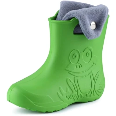 Afbeelding van Ladeheid LA CA FrogWinter Kinder Regenlaarzen Rubber met Binnenschoen EVA Wasbare Groen/Grijs 32/33
