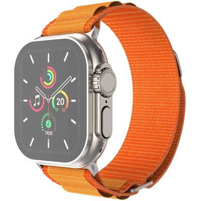 Afbeelding van iMoshion Nylon Alpine bandje geschikt voor Apple Watch Series 1 / 2 3 4 5 6 7 8 9 SE Ultra (2) 42 44 45 49 mm Oranje