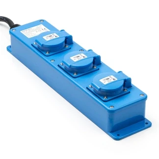 Afbeelding van CEE stekkerdoos Q link 20 meter (16A, 230V, 3 voudig, mannelijk, IP44)
