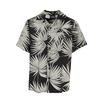 Afbeelding van Urban Classics Frond Resort Overhemd voor kinderen, Maat: 110/116, Black