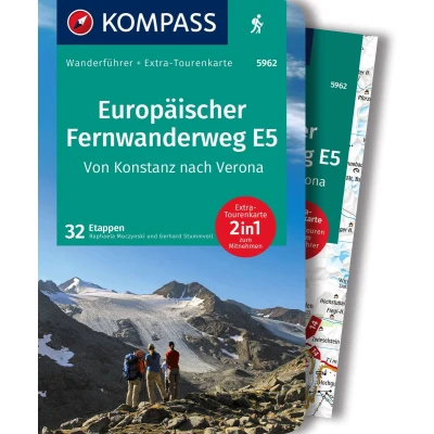 Afbeelding van KOMPASS Wanderführer 5962 Europäischer Fernwanderweg E5, Von Konstanz nach Verona Wandelgids