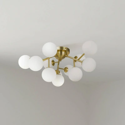 Afbeelding van Maytoni plafondlamp Dallas, 12 lamps, goudkleurig/wit