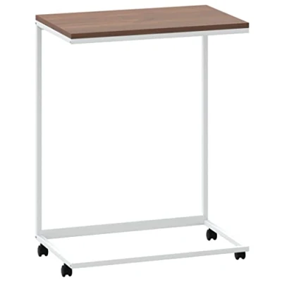 Afbeelding van vidaXL Bijzettafel met wielen, wit, 55 x 35 70 cm, bewerkt hout