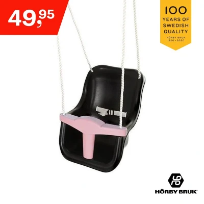 Afbeelding van Hörby Bruk Baby Schommelzitje 55 X 36 38 Cm Zwart/roze