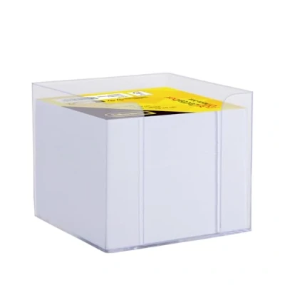 Afbeelding van Idena 11184 Notitiebox, transparant, 9 x 8 cm, met blok van 700 vellen, FSC Mix papier in wit