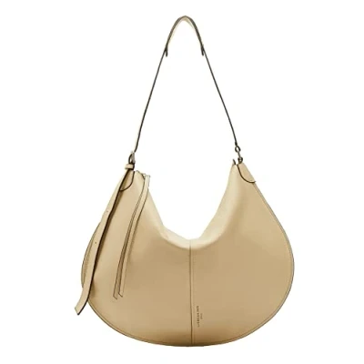 Afbeelding van LIEBESKIND BERLIN Leren Schoudertas Heavy Pebble Naomi Hobo Oat Beige