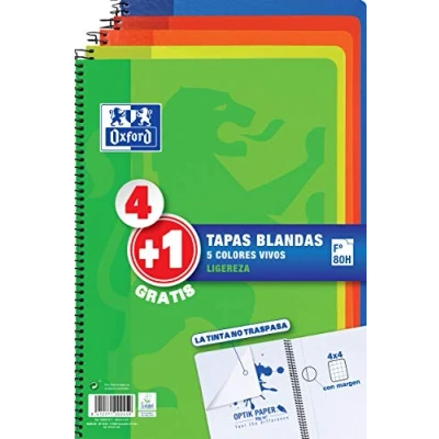 Afbeelding van Schrift Oxford Multicolour Din A4 5 Onderdelen 80 Lakens