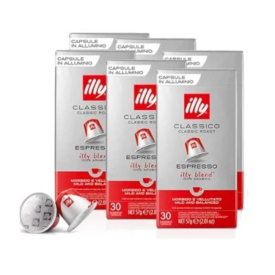 Afbeelding van ILLY 240 capsules compatibel met Nespresso, 8 verpakkingen van 30 Gusto Classico koffie