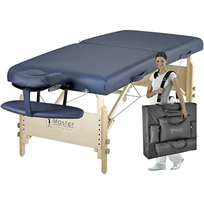 Afbeelding van Master Massage Coronado Professionele draagbare massagetafel met schuimmatras 70 cm x 7,6 dik koningsblauw