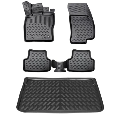 Afbeelding van ELMASLINE 3D rubberen matten en kofferbakmat voor Peugeot 3008 (2017 2023) onderste laadvloer/standaard, vloermat, kofferbakmat, accessoires, niet geschikt plug ins