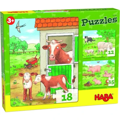 Afbeelding van HABA Bauernhoftierkinder Puzzel voor kinderen, Maat: One Size, Multi coloured