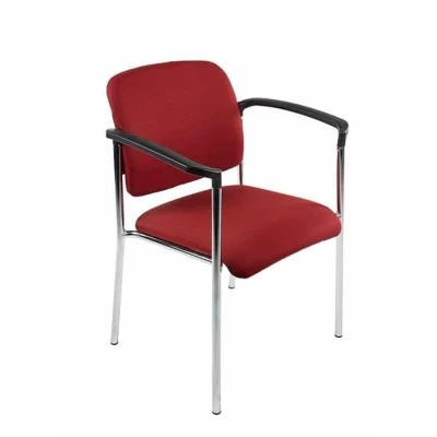 Afbeelding van Vergaderstoel Bonanza Bordeaux met Chrome frame
