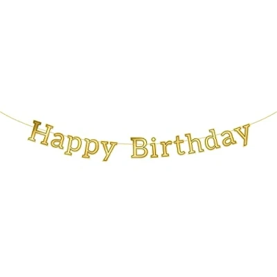 Afbeelding van Folat Letterslinger Glossy Black Happy Birthday 3 meter
