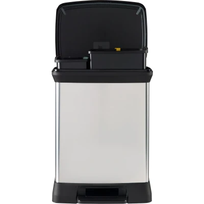 Afbeelding van Curver DECO Bin 240638 Afvalbak 30 l (b x h d) 390 510 290 mm Zilver, Zwart 1 stuk(s)