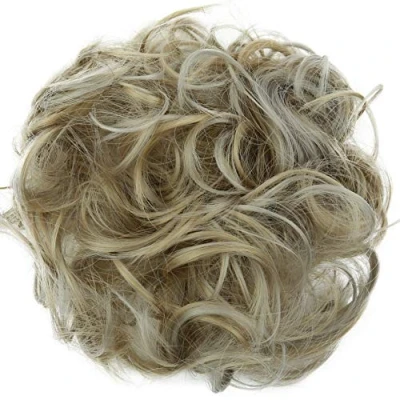Afbeelding van CAISHA Haarstukje Choucho voor het krijgen van opgestoken haar, volumineus opgedaan krullend, knot, asblond Mix G32A