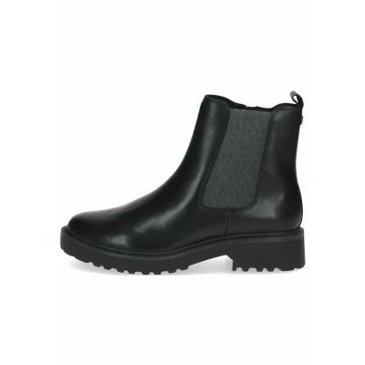 Afbeelding van Caprice Enkellaarsjes met plateauzool Black nappa, Dames, Maat: 39, nappa Leer
