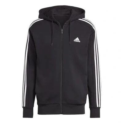 Afbeelding van adidas Sportswear Essentials 3STRIPES Sweater met rits Black white, Heren, Maat: Large, white