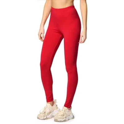 Afbeelding van Merry Style MS MS10 198 LE Dames Leggings Sport Vrijetijdsbroek Lang Katoen Sporbroek Yogabroek Rood XL